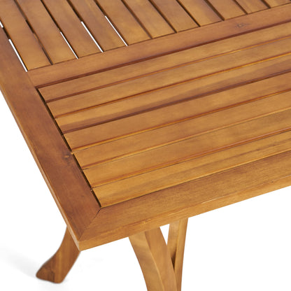 Christopher Knight Home Hermosa Acacia Wood Rectangular Table, Teak Finish - WoodArtSupply