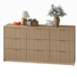 IDEALHOUSE 9 Drawer Dresser for Bedroom, Large Fluted Chest of Drawers, Wood Dressers Storage Organizer, Storage Cabinet for Bedroom Living Room Home Office IDEALHOUSE