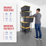 SafeRacks 5-Tier Steel Tote Rack - Maximize Space, Declutter, Organization, NSF Certified, Bin Storage for Garage, Pantry, Kitchen, Workspace, 5 Shelves, 31″ x 23″ x 68″, Black SafeRacks