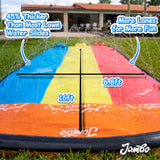 JAMBO 16Ft Premium 3 Lane Slip Splash and Slide with Bodyboards, Heavy Duty Water Slide- Advanced 3-Way Sprinkler System, Splash Mat Splash Pad Backyard Waterslide Outdoor Water Toys n Slides for Kids JAMBO