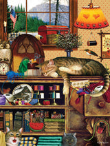 Buffalo Games - Charles Wysocki - Yarn Duty - 750 Piece Jigsaw Puzzle for Adults -Challenging Puzzle Perfect for Game Nights - Finished Size is 24.00 x 18.00 Buffalo Games