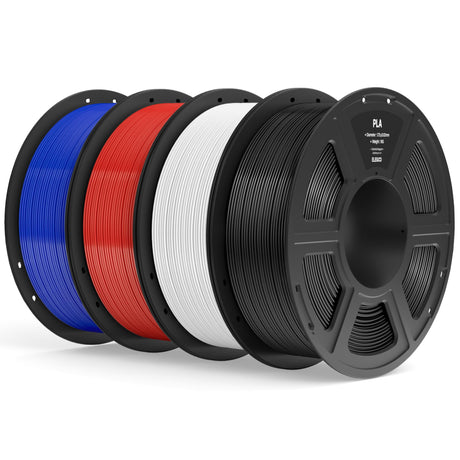 ELEGOO PLA Filament 1.75mm Bundle 4KG, 3D Printer Filament Dimensional Accuracy +/- 0.02mm, 4pcs 1kg Spool(2.2lbs) Fit Most FDM 3D Printers (Black, White, Dark Blue, True Red) ELEGOO