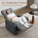 Korser Power Recliner Chair, Electric Recliner Chairs for Adults, Comfy Recliners for Living Room, Cashmere Reclining Chair with One-Touch Adjustment & Side Pockets for Reading, Bedroom, Lounge, Grey Korser