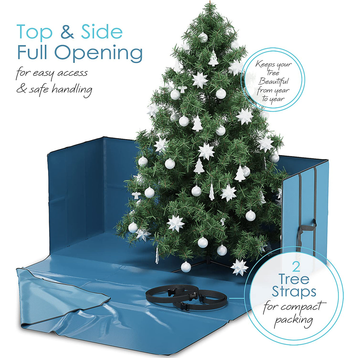 Hearth & Harbor Christmas Tree Storage Bag - Fit Upto 7.5 ft Holiday Trees - Extra Wide Christmas Tree Storage Box Container Made from Durable Oxoford 600D Waterproof Fabric with Handles & Dual Zipper Hearth & Harbor