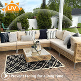 TECOSARA Outdoor Cushion Covers Replacement 14 Pcs Patio Cushion Covers fit for 7Pieces 6-Seater Wicker Rattan Sectional Couch Sofa Outdoor Cushion Slipcovers Set Seat and Back Cover Only, Beige TECOSARA