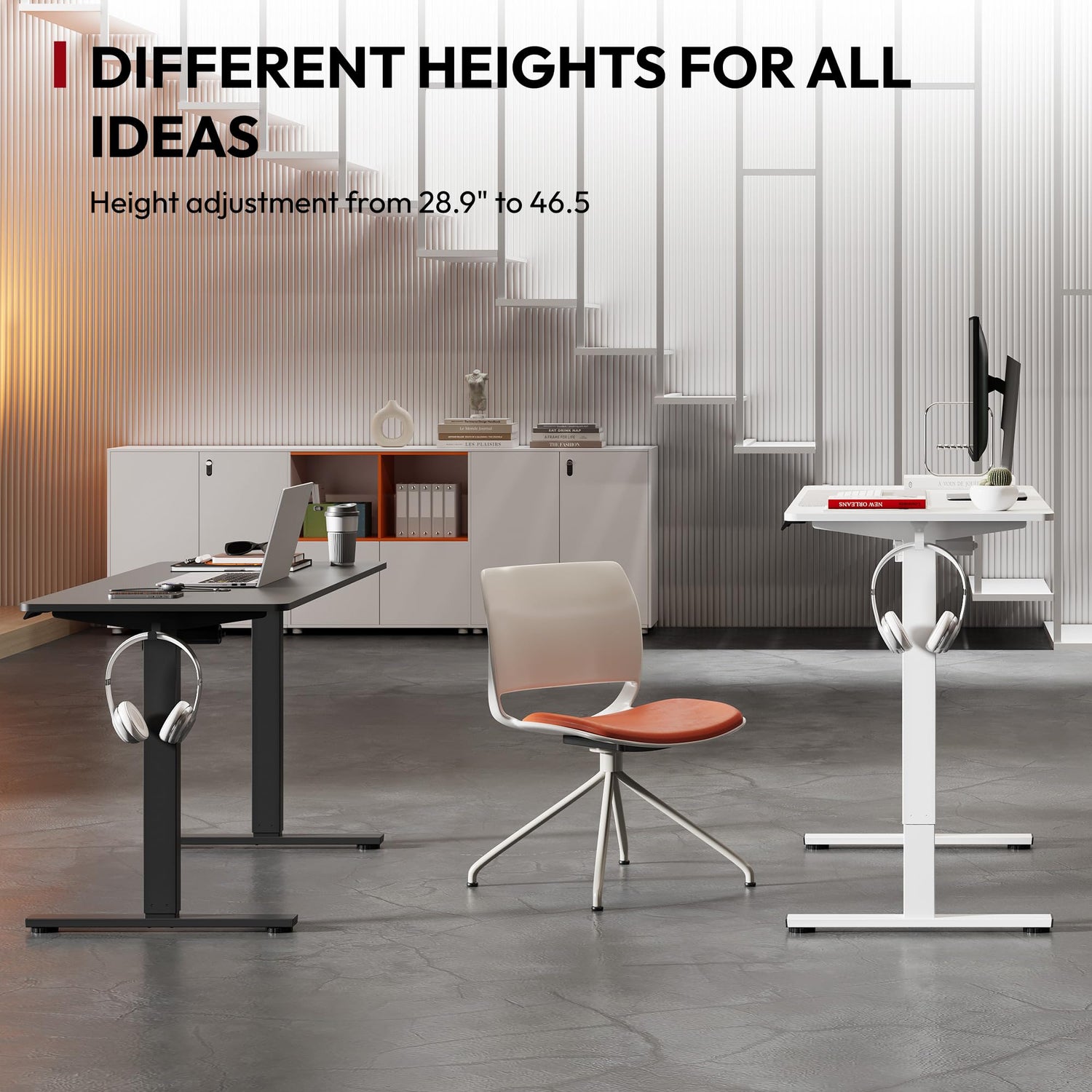 SANODESK Standing Desk Height Adjustable Electric Stand up Desk 63x24 Inches Sit Stand Home Office Desk with Splice Board, Black Frame/Black Top SANODESK