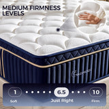 King Mattress, 12 Inch King Size Hybrid Mattress in a Box, Medium Firm Memory Foam mattress, with Individual Pocket Springs, Upgrade Zoned Support, Motion Isolation&Pressure Relief, CertiPUR-US AGHODT