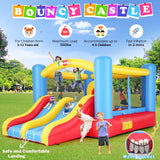 Whubefy Bounce House for Kids 3-10, 12.6FTx9FT Inflatable Bounce House with Blower for Big Kids 8-12 3-6 Double Slide Obstacle, Indoor Outdoor Blow up Bouncy Castle Jump House for Family Backyard Fun Whubefy