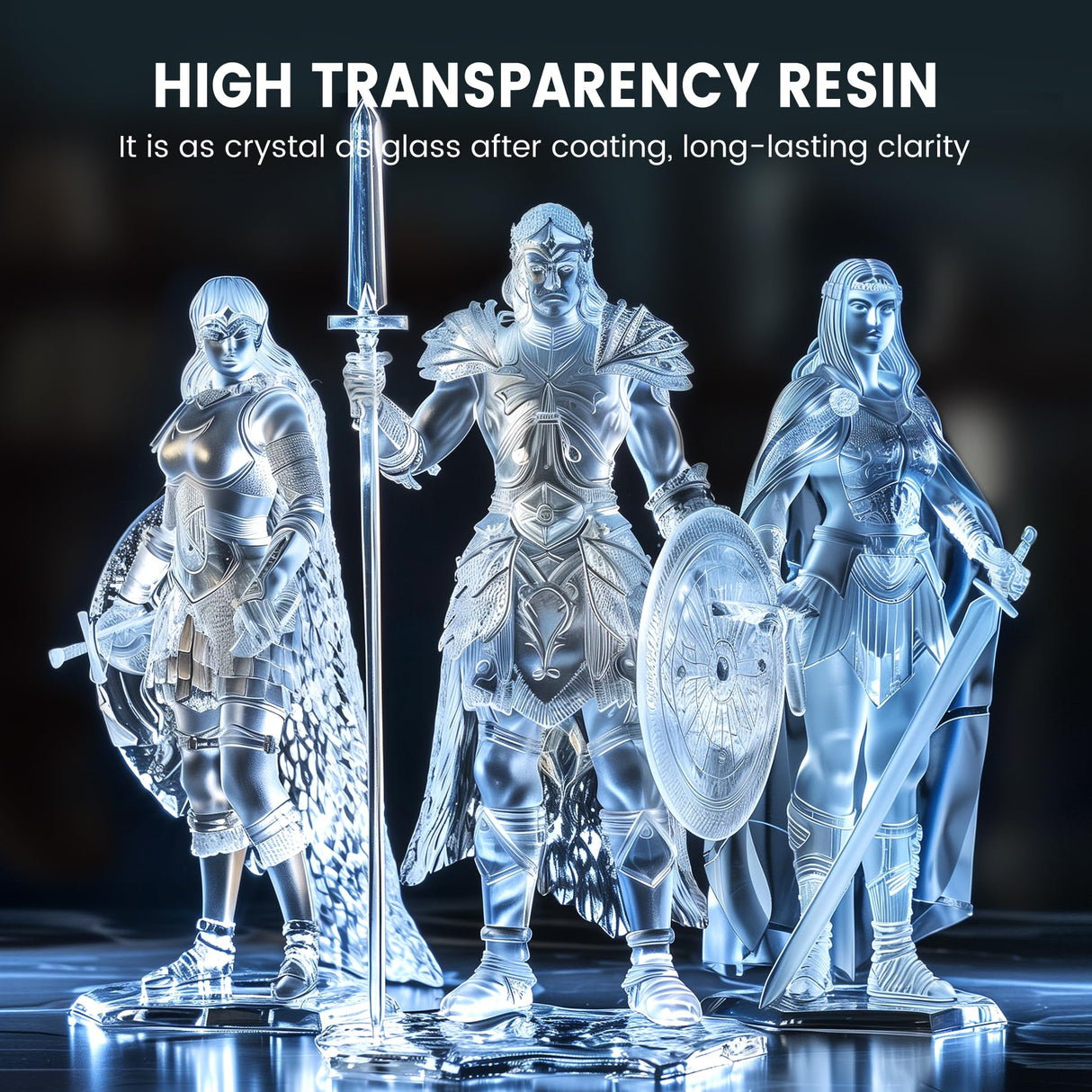 SUNLU High Clear 3D Printer Resin, High Transparency 3D Printing Resin, Resist Yellowing Clear Resin, 405nm UV Curing 3D Printing Photopolymer Resin, Suitable for LCD/DLP/SLA 3D Resin Printer, 2000g SUNLU