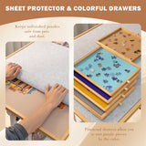 Tektalk Jigsaw Puzzle Table with Angle & Height Adjustment, Puzzle Easel with Cover & 5 Sorting Drawers, Tilting Board with Legs, Enclosed with 4 Roller Wheels, for Up to 1500 Pieces Tektalk
