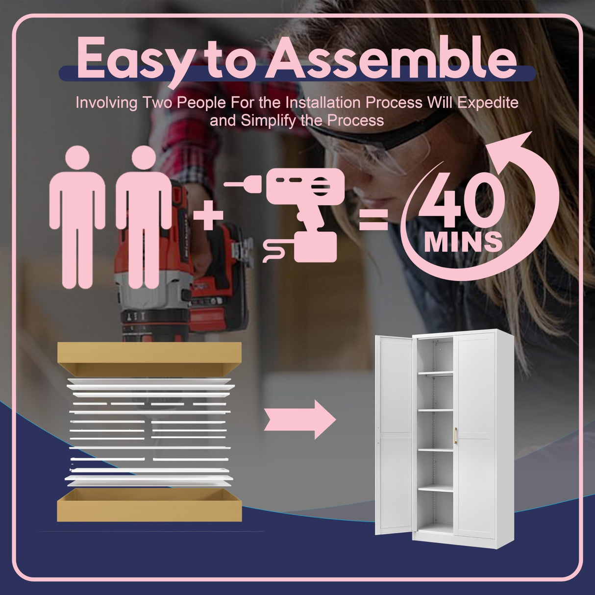 UNICOLY 71" White Storage Cabinet, Metal Pantry Cabinet, Kitchen Pantry Storage Cabinet with Doors and 4 Shelves, Cabinet for Laundry Room, Living Room, Bathroom, Dinning Room. UNICOLY