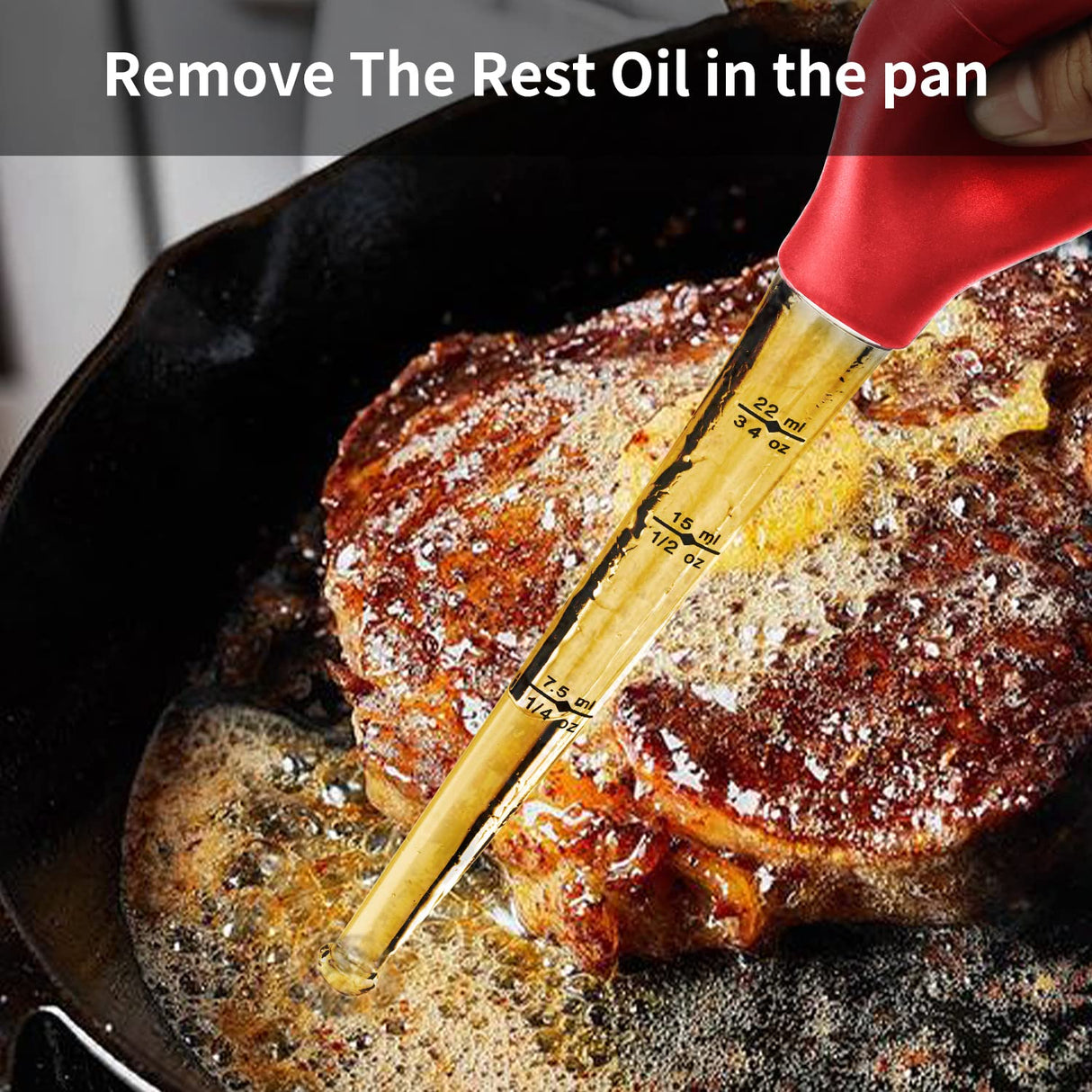 DIMESHY Turkey Baster Food Grade for Cooking & Basting, Detachable Round Bulb, Baster Cooking Good for Meat Poultry Beef Chicken, with Cleaning brush, inject needle, Basting brush(red) DIMESHY