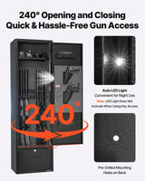 VEVOR 4 Gun Safe, Long Gun Cabinet for Rifles and Pistols, Quick Access Rifle Safe with 2 Ammo Slots, 2 Pistol Pockets & 2 Adjustable Racks, Large Digital Cabinet with Key and Password Lock VEVOR