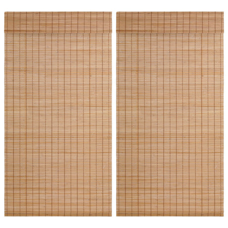 2 Pcs Cordless Bamboo Roman Shades with Valance 34'' W x 64'' H Light Filtering Bamboo Blinds for Indoor Home Windows Patio Mounting Hardware Included DoubleFill