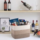 OIAHOMY Storage Basket, Woven Baskets for Storage, Cotton Rope Basket for toys,Towel Baskets for Bathroom - Pack of 3, Gradient Yellow OIAHOMY