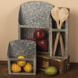 Primitives by Kathy Rustic Farmhouse Wire Bins - Handmade Galvanized Metal for Home and Kitchen Decor, Farmhouse Style Primitives by Kathy