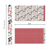 LaRibbons Reversible Christmas Wrapping Paper Roll, Vintage Red Berries & Red Stripe Gift Wrap for Christmas, Season Party, Xmas, 17 Inch x 33 Feet LaRibbons