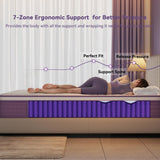 12 Inch Queen Mattress in a Box, Purple Hybrid Mattress with Gel Memory Foam and Pocket Springs for Motion Isolation, Pressure Relief & Cool Sleep, Medium Firm, CertiPUR-US Certified Nelaukoko