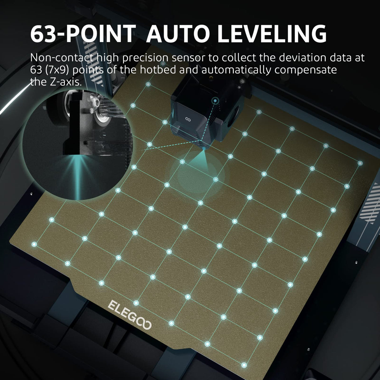 ELEGOO Neptune 3 Max FDM 3D Printer with Auto Bed Leveling, Dual-Gear Direct Extruder, Dual Lead Screw Drive, Removable Capacitive Screen, 16.53x16.53x19.68in Large Printing Size ELEGOO
