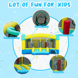 HOMMOW Big Bounce House,15 x 14.8 FT Inflatable Bounce Castle for Kids 3-12,Outdoor/Indoor Bouncy House with Blower,Slides,Obstacles,Trampolines,Basketball Hoop HOMMOW