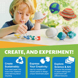 4M Green Science - Paper Making Kit - Recycle and Create Your Own - Paper Making Screen - Green DIY Craft Stem Toys Kit for Kids - Includes Molds, Paints, and Glow-in-The-Dark Features 4M