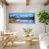 Bimkole Large Diamond Art Kits for Adults Lake, Full Drill 5D DIY Rhinestone Embroidery Set Paint with Diamonds Art Landscape by Number Kits Cross Stitch Home Wall Craft Decoration 31.5x11.81 Inch Bimkole