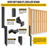 Epcee Heavy Duty Steel Repair Stakes, Anchor Ground Spike, for Repair Tilted/Broken Wood Fence Post (2 Pack/Black） Epcee
