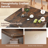 Giantex Square Coffee Table, Mid Century Modern Center Table with 4 Storage Compartments & Cross-Shape Base, 24 Inch Farmhouse Coffee Tables for Living Room (Brown) Giantex