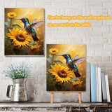 MXCFZX Flowers Paint by Numbers kit for Adults/Beginner (with Framed) - Hummingbird and Sunflower Small Easy Acrylic Paint by Number Kits on Advanced Canvas 12x16 in, Paint Crafts for Home Decor MXCFZX