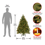 National Tree Company Pre-Lit 'Feel Real' Artificial Full Downswept Christmas Tree, Green, Douglas Fir, White Lights, Includes Stand, 4.5 feet National Tree Company