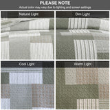 SahSahCasa Quilt King Size, King Quilt Set, 100% Cotton King Quilt Bedding Set Bedspreads, Farmhouse Patchwork Quilt, Plaid Reversible Lightweight Rustic Bedspread, Green/Brown, 3Pcs SahSahCasa