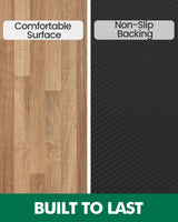 LUMI Wood Grain Kitchen Mat - Teak-Like, Non-Slip, Quick-Dry, Washable, Waterproof, Low-Profile Standing Rug for Kitchen, Home, and Office, 23.5"x15.5" LUMI