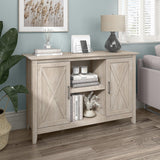Bush Furniture Key West 30-inch Accent Cabinet with Doors and 4 Shelves, Washed Gray (KWS146WG-03) Bush Business Furniture