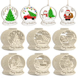 36PCS Wooden Hollow Christmas Ornaments for Paint Christmas Tree Decorations 6 Styles, DIY Blank Unfinished Wood Reindeer Santa Claus Snowman Snowflake Angle Cutouts for Crafts Winter Hanging Decora Sophena