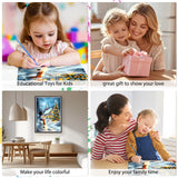 EOBROMD Christmas Paint by Numbers Kits for Adults, Snowman DIY Kits Crafts for Beginner on Canvas, Christmas 3 Brushes and Acrylic Paint for Home Decor 16x20inch(Without Frame) EOBROMD