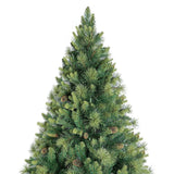 Vail 9ft Prelit Artificial Christmas Tree with Pine Cones, Foot Pedal, 2294 Branch Tips, 1050 Warm Lights and Metal Stand, 62" Wide Realistic Traditional Christmas Tree with Lights by Naomi Home Naomi Home