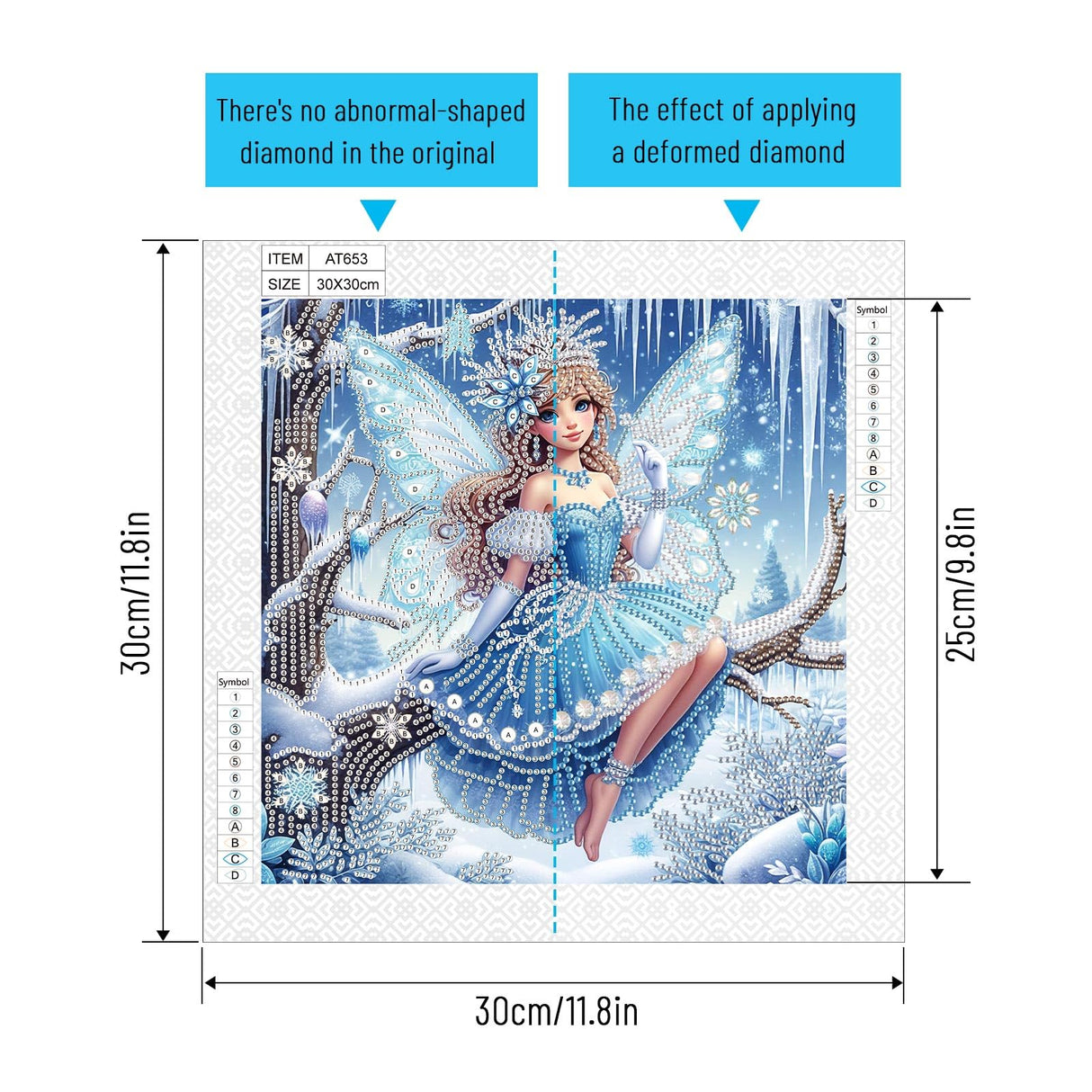 Diamond Art Painting Kits for Adults Butterfly Fairy Princess, 5D Special Shape Diamond Art Kits for Beginners, Crystal Rhinestones Diamond Art Painting for Home Wall Decoration Gift 12×12 inch AiYuanzsh