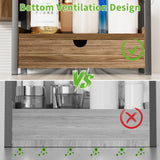 Aollewoiti 2-Tier Bathroom Counter Organizer with Drawer and Basket, Wood Countertop Organizer for Storage, Skincare Organizers for Vanity, Counter Shelf for Bathroom Organization(Dark Brown) Aollewoiti