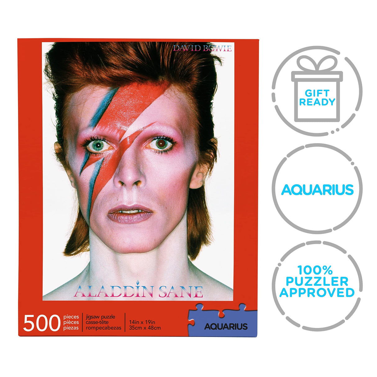 AQUARIUS David Bowie Aladdin Sane Puzzle (500 Piece Jigsaw Puzzle) - Glare Free - Precision Fit - Officially Licensed David Bowie Merchandise & Collectibles - 14 x 19 Inches AQUARIUS