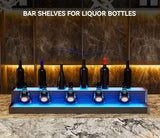 WODRAWER LED Lighted Liquor Bottle Display, 40 Inch 2 Tier Acrylic Bottle Display Rack, Wine Rack Multi-Color Lighting Modes for Home Bar, Party WODRAWER