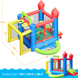 Yaheetech Inflatable Bounce House, 7-in-1 Bouncy Castle Combo w/Ball Pit & 3 Basketball Hoops & Soccer Goal & Dartboard & Slide, for Kids Aged 3-10 w/Storage Bag & 470W Blower Yaheetech