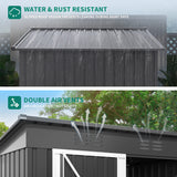 DWVO Outdoor Storage Shed 5 x 3FT, Heavy Duty Metal Tool Sheds Storage House with Lockable Door & Air Vent for Garden, Patio, Lawn to Store Bike, Garbage Can, Lawnmower, Dark Gray DWVO