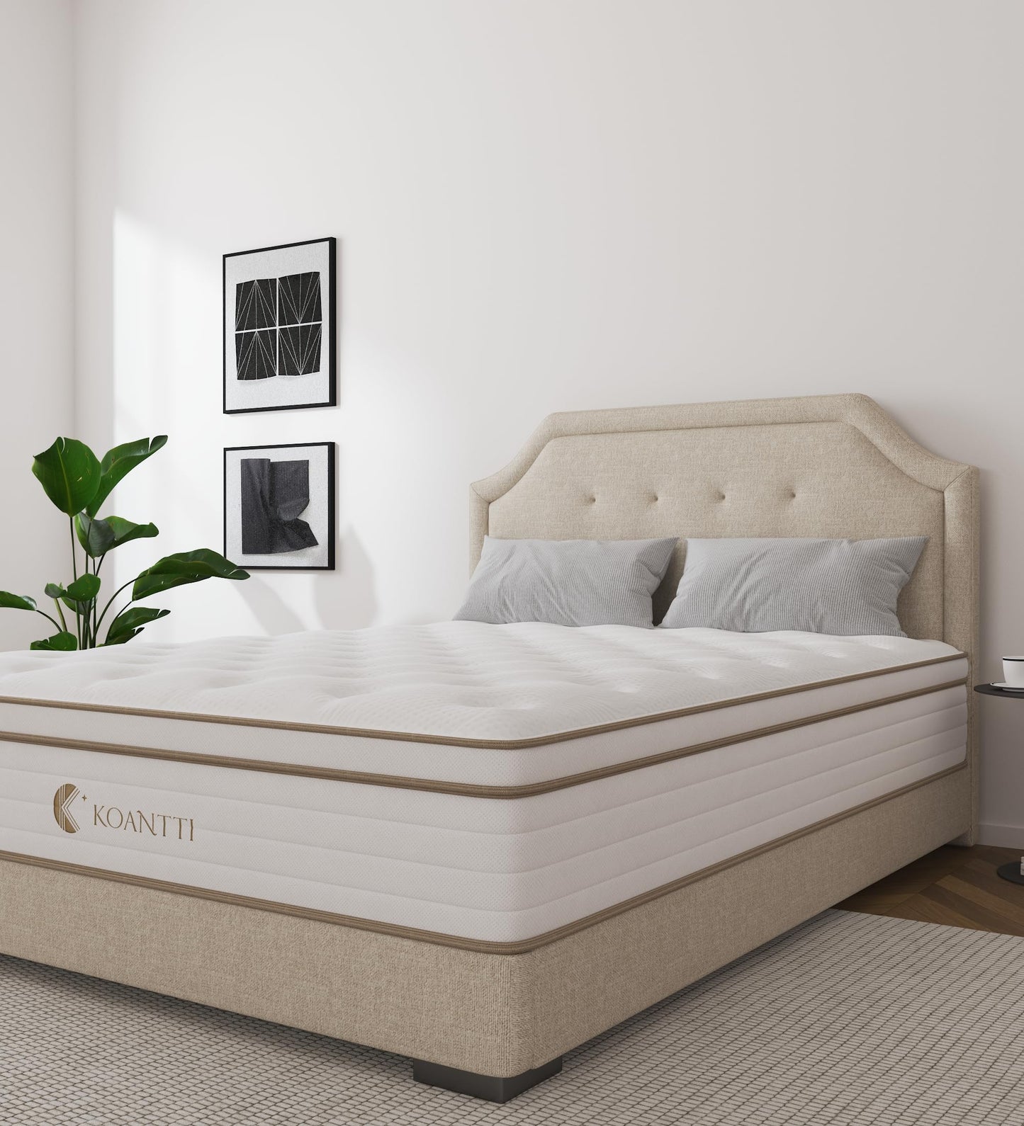 KOANTTI Ful Mattress,Hybrid 10 Inch Full Size Mattress in a Box,Memory Foam & Individually Pocket Spring for Pain Relief,Medium Firm Full Mattresses,CertiPUR-US.