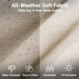 ovios 2 Pieces Patio Furniture Set, Outdoor Wicker Chairs of 2, All Weather High Back Rattan Chairs 2 Seats with Comfy Cushions for Porch Deck, Beige ovios