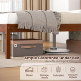 Giantex Full Size Wood Platform Bed with Headboard, Mid Century Solid Wood Full Bed with Slat Support, Double Bed Frame with 16" Under Bed Storage, No Box Spring Needed, Easy Assembly, Walnut Giantex