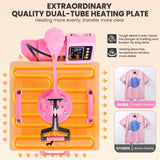 Whubefy Heat Press 15x15 inch 8 in 1 with 30OZ Tumbler Press, Slide Out 360° Swing Away Digital Shirt Press Machine, Industrial-Quality Heat Transfer Sublimation for T-Shirt/Tumbler/Mug/Hat/Cap/Plate Whubefy