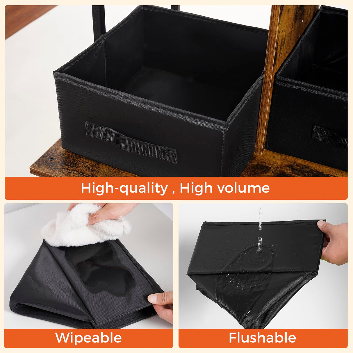 Dwanton Litter Box Enclosure with 3 Storage Shelves and 2 Drawers, 2-in-1 Hidden Cat Litter Box Enclosure Furniture with Shelf, Reversible Entrance, Washable Drawers, 61.8-Inch, Rustic Brown Dwanton