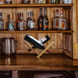 Somonka-L 2Pcs Wine Bottle Holder, Personalized Single Wine Bottle Holder Stand Display Table Top Wine Rack Bamboo Self Balancing Countertop Wine Holders Organizer for Dining Table Somonka-L