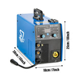 S7 Gas and Gasless 200A 110V/220V Multiprocess MIG Welder - 4-in-1 Welding Machine for Flux Cored, MIG, Lift TIG, and Stick ARC Welding Machine S7