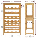 STELLSTAR 24 Bottles Floor Wine Rack with Tabletop, 6 Tier Bamboo Wine Display Storage Shelves, Wave Bars Freestanding Wine Bottle Organizer Shelf for Kitchen Pantry Cellar, Natural STELLSTAR